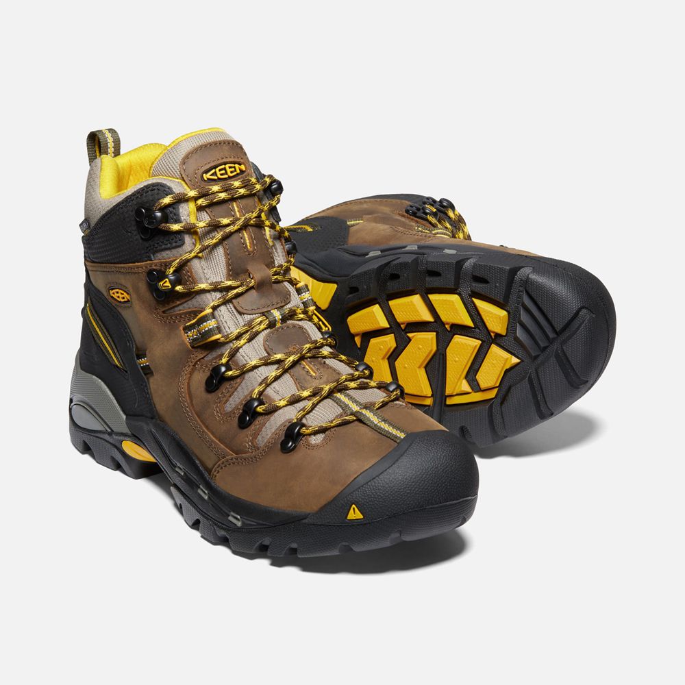 Keen Laarzen Heren Bruin/Zwart - Pittsburgh 6\" (Steel Toe) - 10876-DUAH